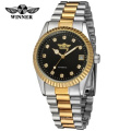 WINNER 062 famous brand men business automatic watches auto date man fashion mechanical wristwatches stainless steel band